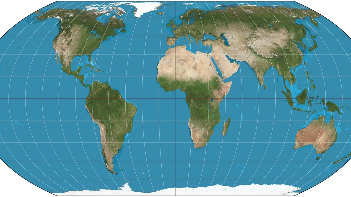 Mapamundi con proyección Equal Earth que refleja las dimensiones reales de los continentes