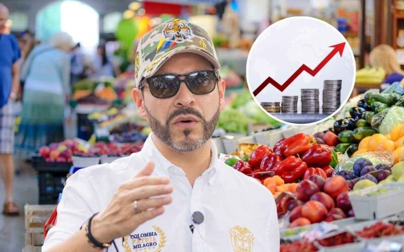 Fotomontaje sobre el alza de la inflación en Colombia y los precios de alimentos durante el inicio del gobierno